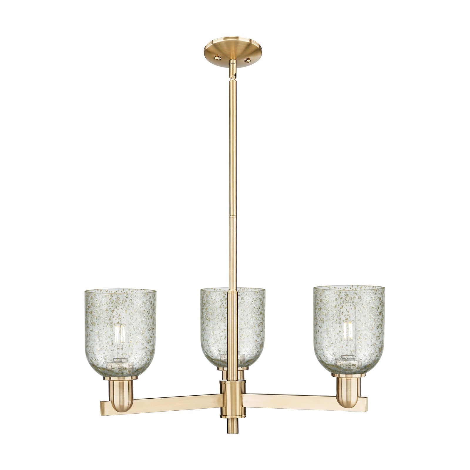 Innovations Caledonia 27in 3-Light Pendant | Industrial Champagne Bronze Steel and Mica Glass | Kitchen Island & Dining Room | Model 716-3CR-CB-G259