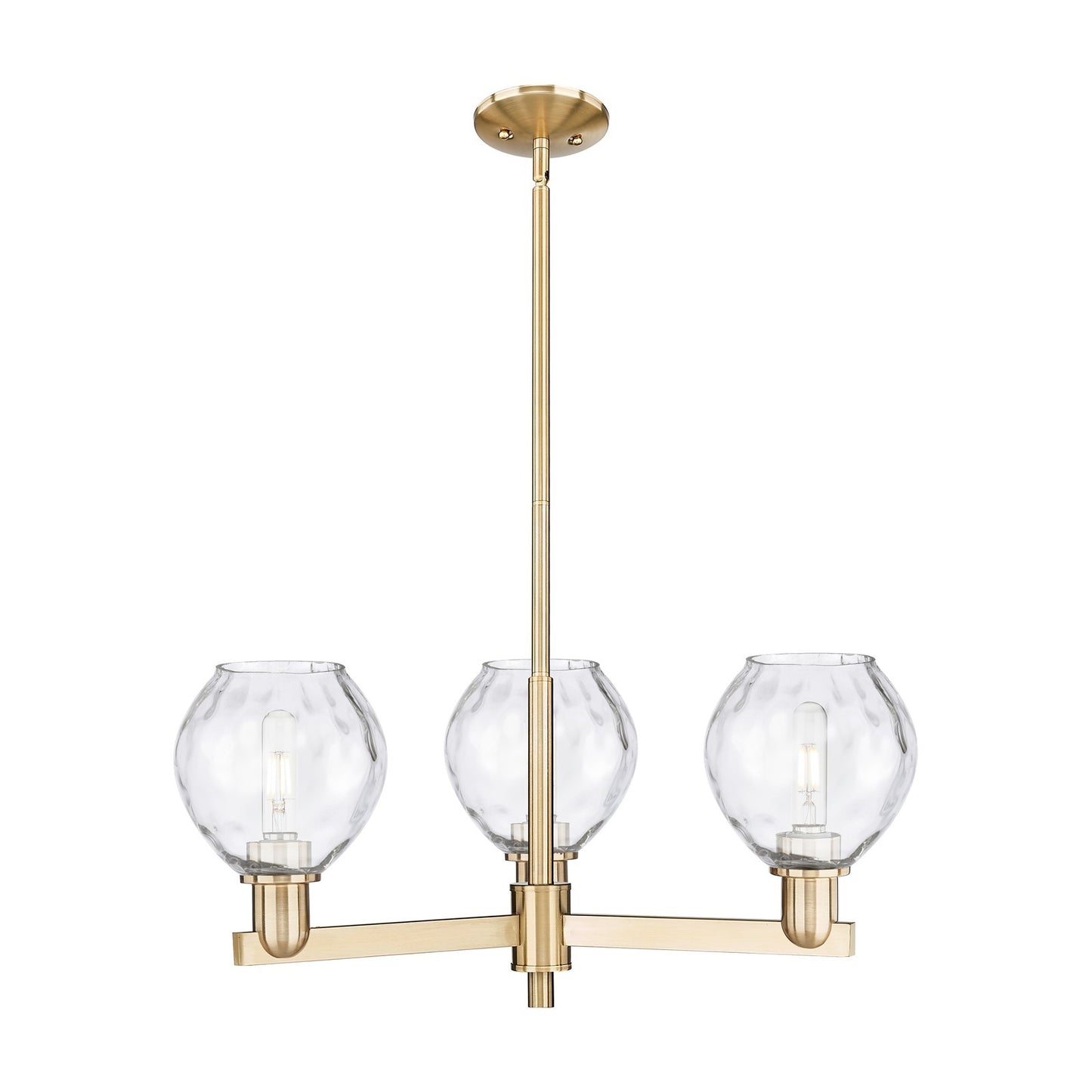 Innovations Waverly 28in 3-Light Pendant | Industrial Champagne Bronze Steel and Clear Glass | Kitchen Island & Dining Room | Model 716-3CR-CB-G362