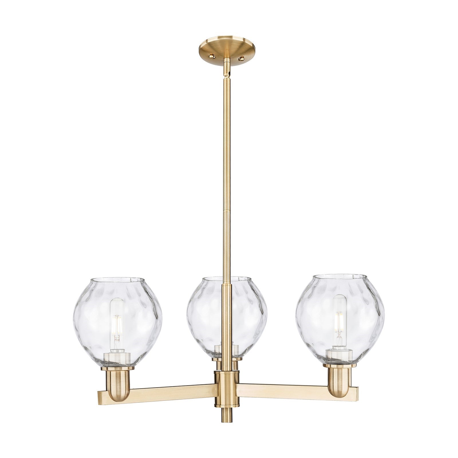 Innovations Waverly 28in 3-Light Pendant | Industrial Champagne Bronze Steel and Clear Glass | Kitchen Island & Dining Room | Model 716-3CR-CB-G362