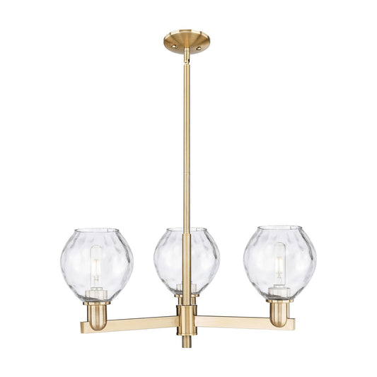 Innovations Waverly 28in 3-Light Pendant | Industrial Champagne Bronze Steel and Clear Glass | Kitchen Island & Dining Room | Model 716-3CR-CB-G362