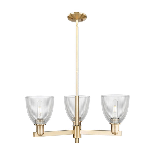 Innovations Castile 28in 3-Light Pendant | Industrial Champagne Bronze Steel and Clear Glass | Kitchen Island & Dining Room | Model 716-3CR-CB-G382