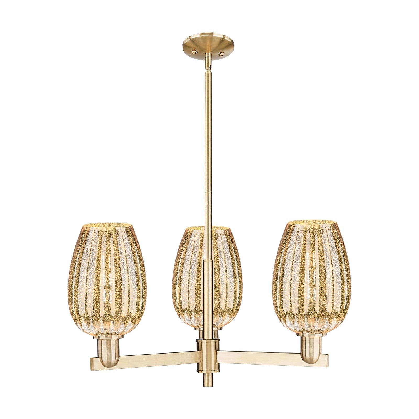 Innovations Preston Flute 28in 3-Light Pendant | Industrial Champagne Bronze Steel and Mercury Cone Glass | Kitchen Island & | Model 716-3CR-CB-G457-6ME