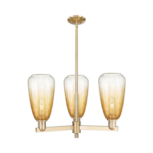 Innovations BH Almond 3Lt 18" Stem Chandelier, CBZ/AM - 716-3CR-CB-G480-6AM