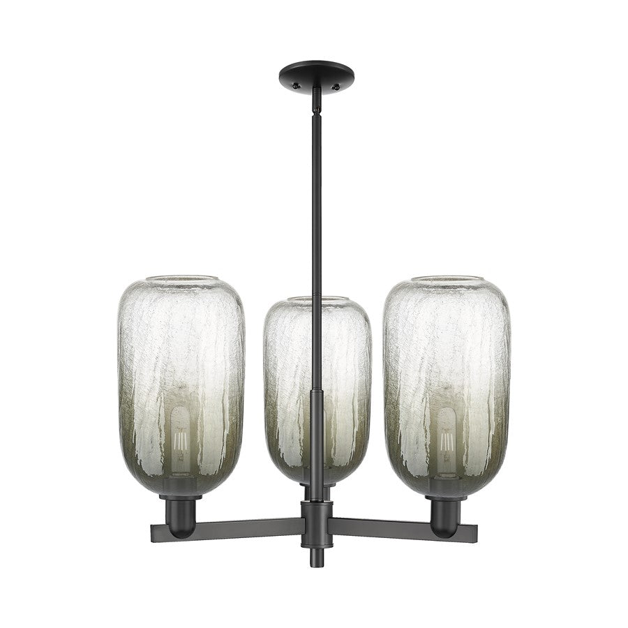Innovations BH Cloche 3Lt 18" Stem Chandelier, CBZ/SL - 716-3CR-CB-G482-7SL
