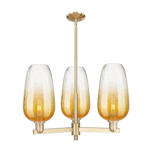 Innovations BH Flute 3Lt 18" Stem Chandelier, CBZ/AM - 716-3CR-CB-G484-7AM