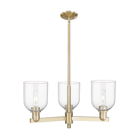 Innovations Bella 27.25in 3-Light Pendant | Industrial Champagne Bronze Steel and Clear Glass | Kitchen Island & Dining Room | Model 716-3CR-CB-G558-6CL
