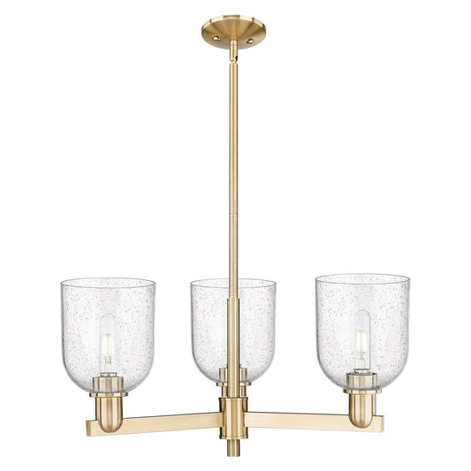 Innovations Bella 27in 3-Light Pendant | Industrial Champagne Bronze Steel and Seedy Glass | Entryway & Dining Room | 27.25 x | Model 716-3CR-CB-G558-6SDY