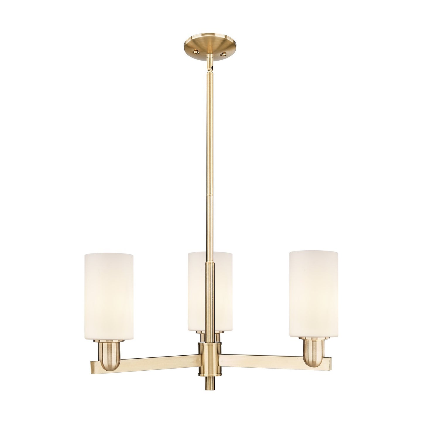 Innovations Clymer 26in 3-Light Pendant | Industrial Champagne Bronze Steel and Matte White Glass | Kitchen Island & Dining Room | Model 716-3CR-CB-G801
