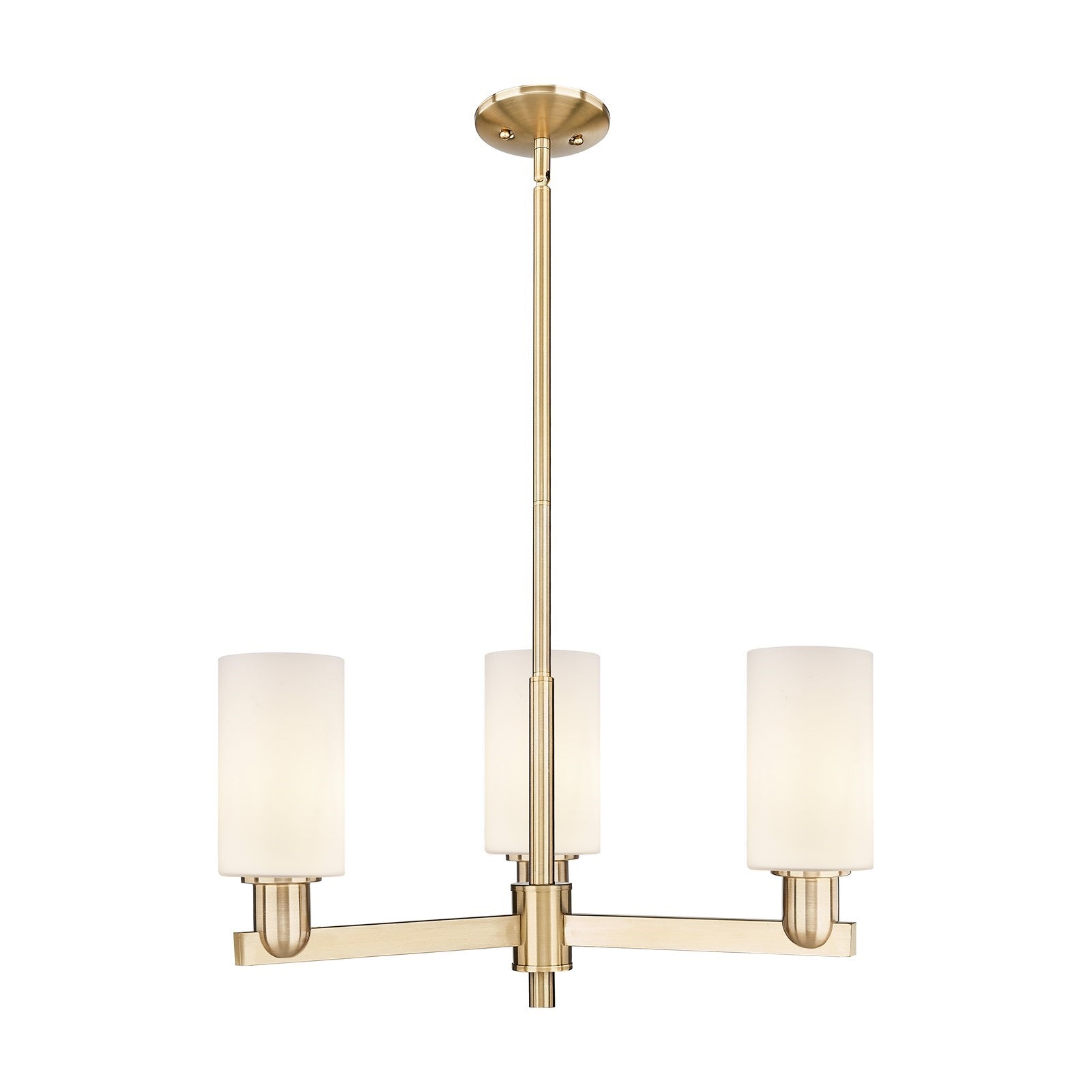Innovations Clymer 26in 3-Light Pendant | Industrial Champagne Bronze Steel and Matte White Glass | Kitchen Island & Dining Room | Model 716-3CR-CB-G801