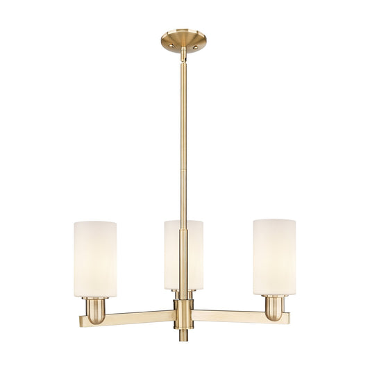 Innovations Clymer 26in 3-Light Pendant | Industrial Champagne Bronze Steel and Matte White Glass | Kitchen Island & Dining Room | Model 716-3CR-CB-G801