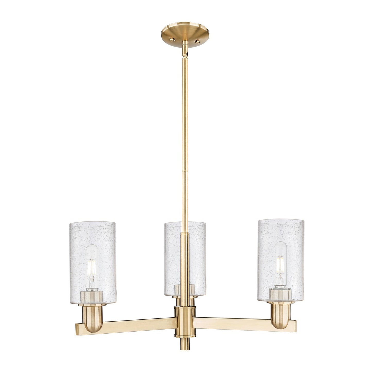 Innovations Clymer 26in 3-Light Pendant | Industrial Champagne Bronze Steel and Seedy Glass | Kitchen Island & Dining Room | 25.62 | Model 716-3CR-CB-G804