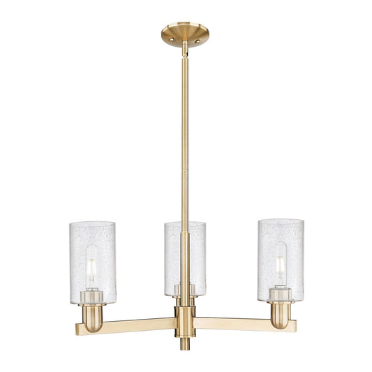 Innovations Clymer 26in 3-Light Pendant | Industrial Champagne Bronze Steel and Seedy Glass | Kitchen Island & Dining Room | 25.62 | Model 716-3CR-CB-G804