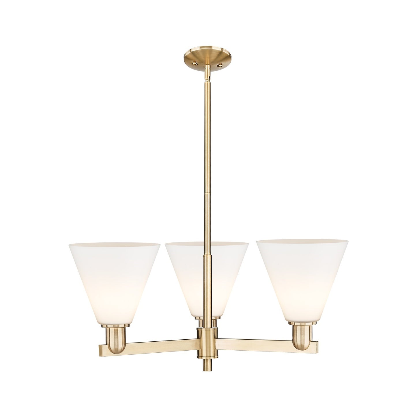 Innovations Berkshire Glass 30in 3-Light Pendant | Industrial Champagne Bronze Steel and Matte White Glass | Kitchen Island & | Model 716-3CR-CB-GBC-81
