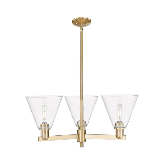 Innovations Berkshire Glass 30in 3-Light Pendant | Industrial Champagne Bronze Steel and Clear Glass | Kitchen Island & Dining | Model 716-3CR-CB-GBC-82