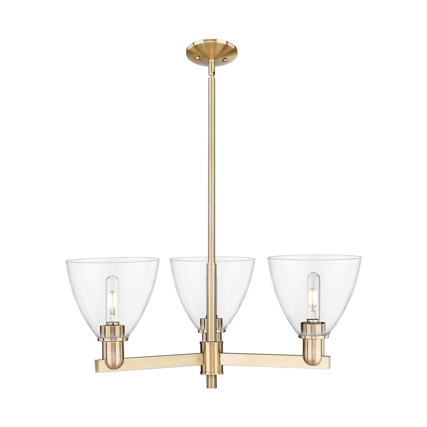 Innovations Bristol 29in 3-Light Pendant | Industrial Champagne Bronze Steel and Clear Glass | Kitchen Island & Dining Room | Model 716-3CR-CB-GBD-752
