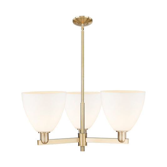 Innovations Bristol 31in 3-Light Pendant | Industrial Champagne Bronze Steel and Matte White Glass | Kitchen Island & Dining | Model 716-3CR-CB-GBD-91