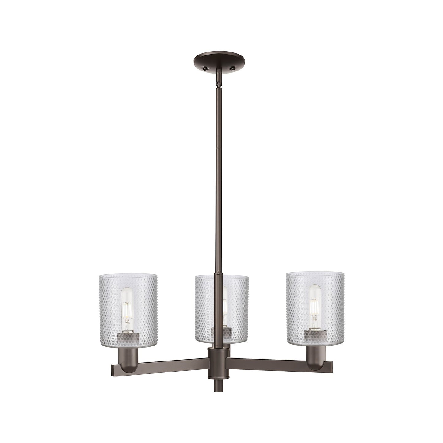 Innovations Cobbleskill 27in 3-Light Pendant | Industrial Oil Rubbed Bronze Steel and Clear Glass | Kitchen Island & Dining Room | Model 716-3CR-OB-G112