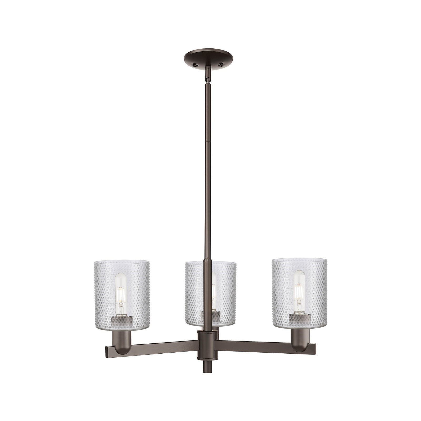 Innovations Cobbleskill 27in 3-Light Pendant | Industrial Oil Rubbed Bronze Steel and Clear Glass | Kitchen Island & Dining Room | Model 716-3CR-OB-G112