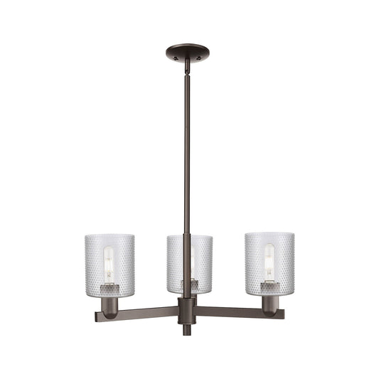 Innovations Cobbleskill 27in 3-Light Pendant | Industrial Oil Rubbed Bronze Steel and Clear Glass | Kitchen Island & Dining Room | Model 716-3CR-OB-G112
