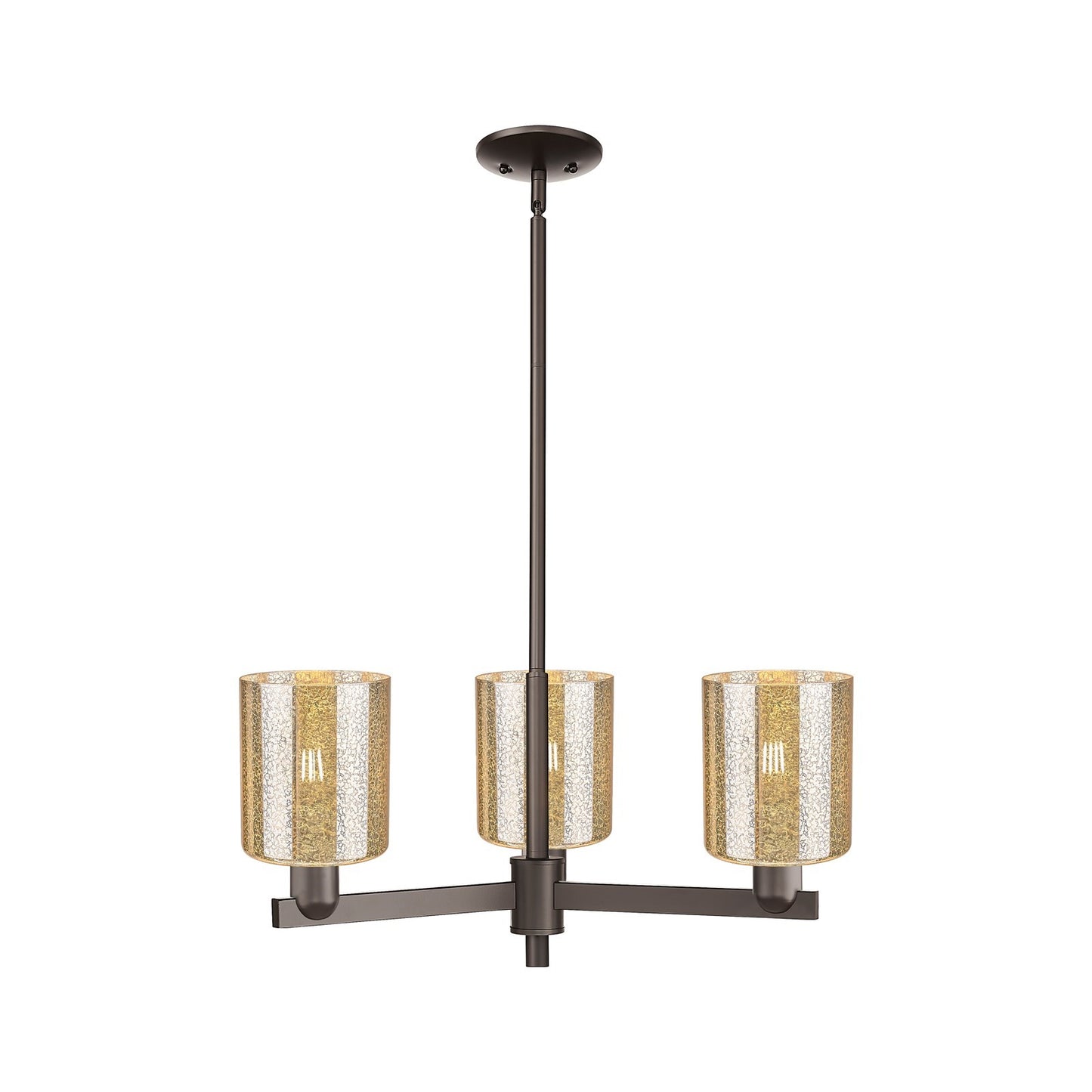 Innovations Cobbleskill 27in 3-Light Pendant | Industrial Oil Rubbed Bronze Steel and Mercury Glass | Kitchen Island & Dining Room | Model 716-3CR-OB-G116