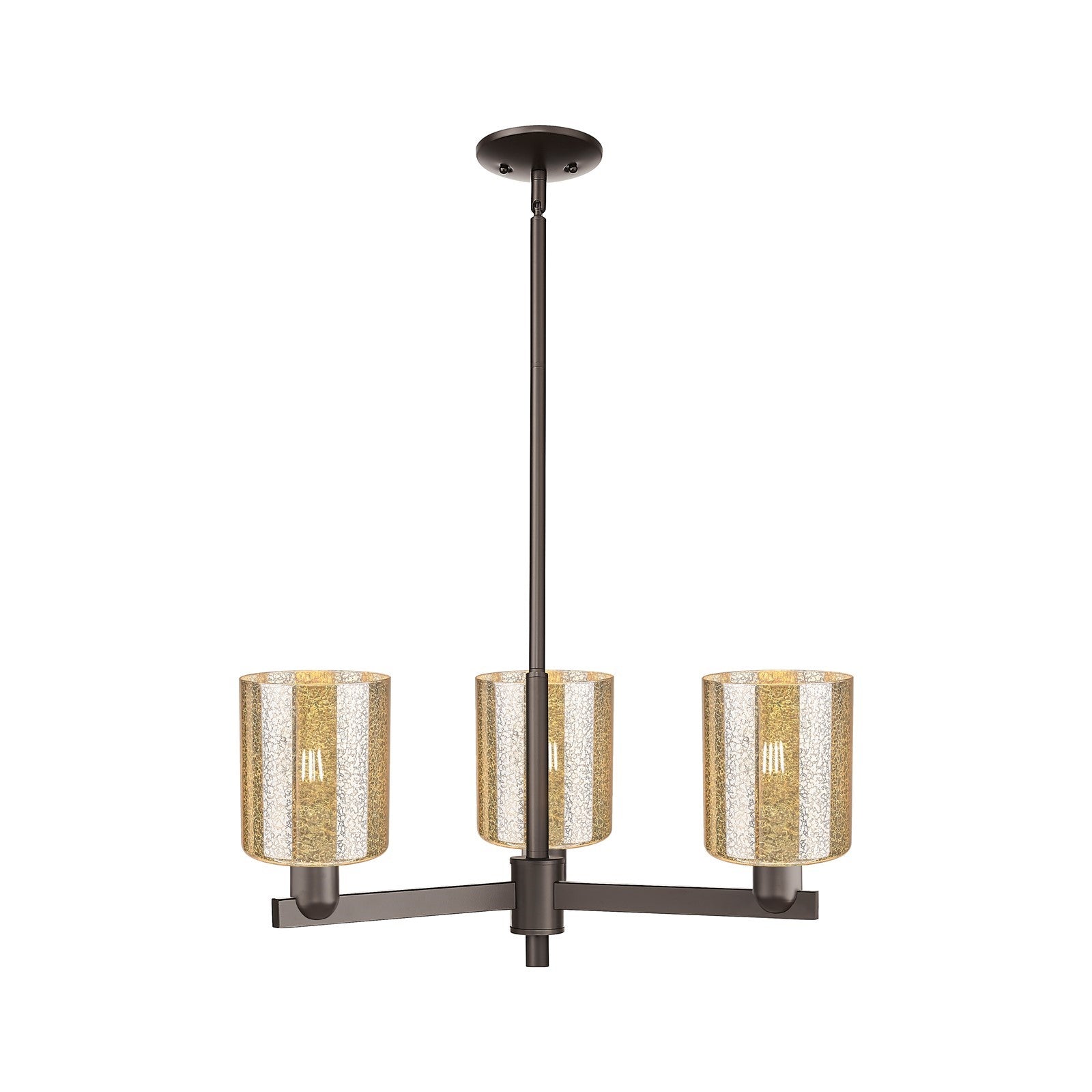Innovations Cobbleskill 27in 3-Light Pendant | Industrial Oil Rubbed Bronze Steel and Mercury Glass | Kitchen Island & Dining Room | Model 716-3CR-OB-G116