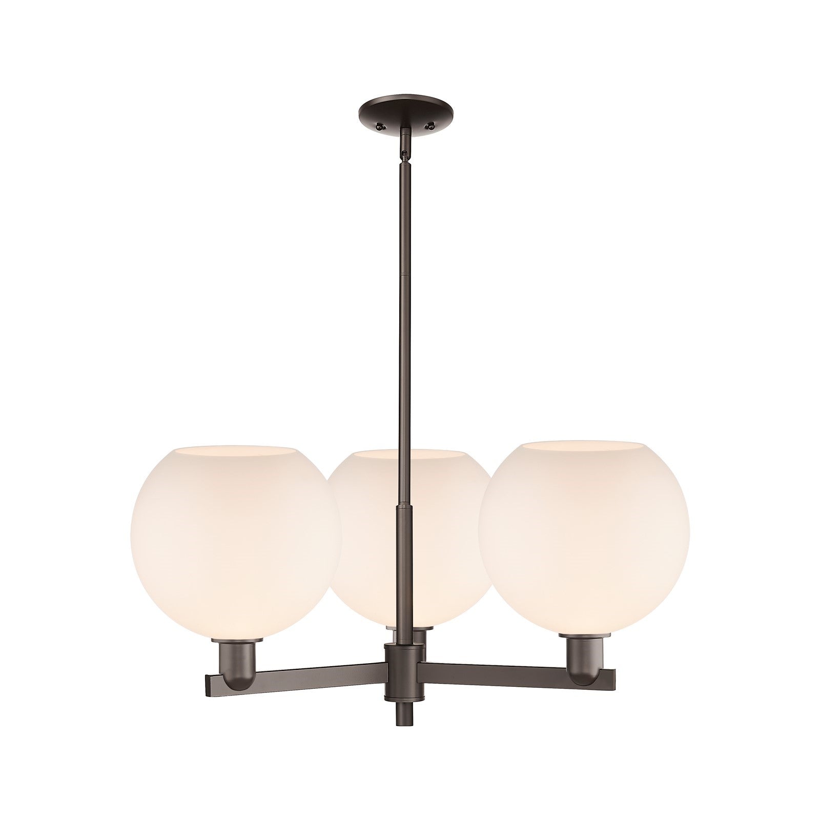 Innovations Athens 32in 3-Light Pendant | Industrial Oil Rubbed Bronze and Matte White Glass | Kitchen Island & Dining Room | Model 716-3CR-OB-G121-10