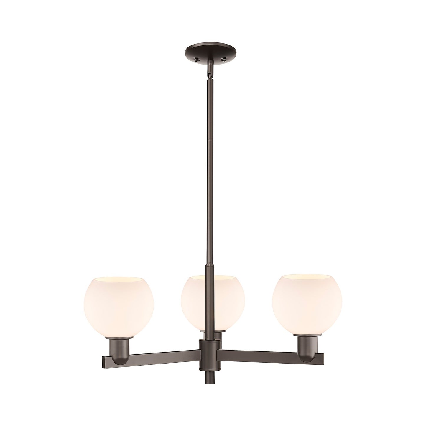 Innovations Athens 28in 3-Light Pendant | Industrial Oil Rubbed Bronze Steel and Matte White Glass | Kitchen Island & Dining | Model 716-3CR-OB-G121-6
