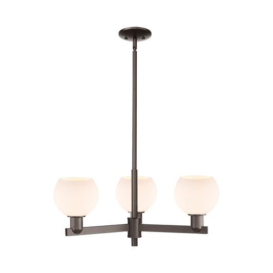 Innovations Athens 28in 3-Light Pendant | Industrial Oil Rubbed Bronze Steel and Matte White Glass | Kitchen Island & Dining | Model 716-3CR-OB-G121-6