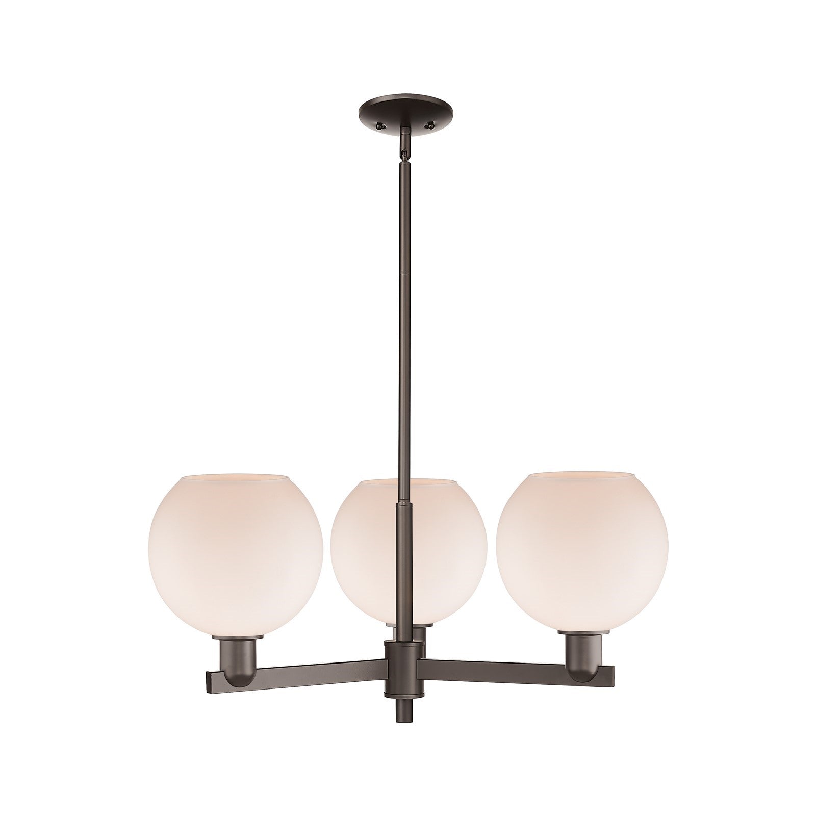 Innovations Athens 30in 3-Light Pendant | Industrial Oil Rubbed Bronze Steel and Matte White Glass | Kitchen Island & Dining | Model 716-3CR-OB-G121-8