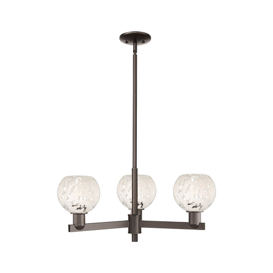 Innovations Lighting Arcadia 28in 3-Light Pendant | Industrial Oil Rubbed Bronze Steel and White Mouchette Glass | Kitchen | Model 716-3CR-OB-G1216-6WM
