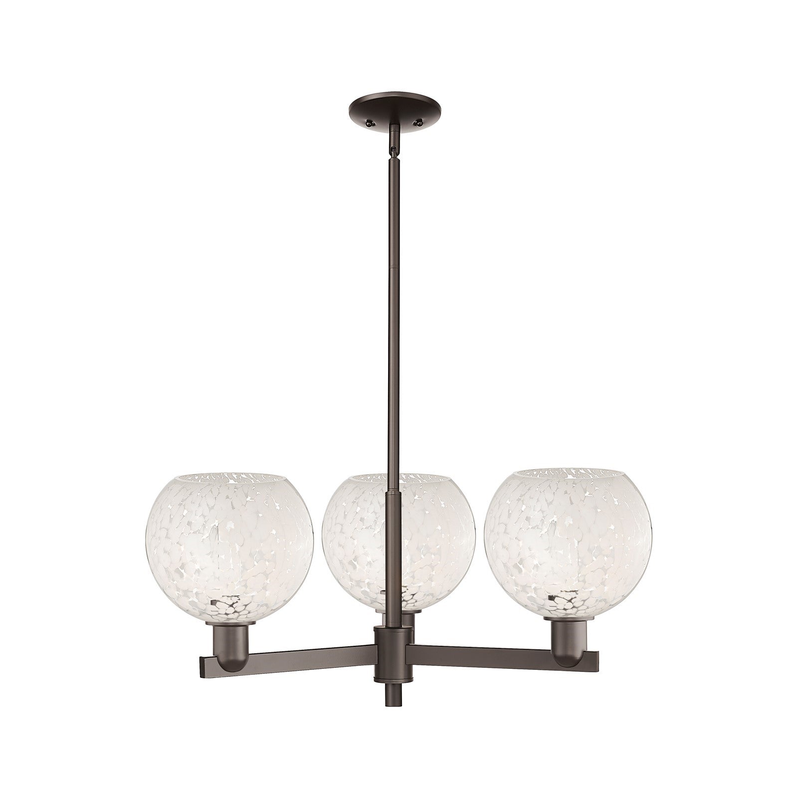 Innovations Lighting Arcadia 30in 3-Light Pendant | Industrial Oil Rubbed Bronze and White Mouchette Glass | Kitchen Island & | Model 716-3CR-OB-G1216-8WM
