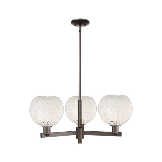 Innovations Lighting Arcadia 30in 3-Light Pendant | Industrial Oil Rubbed Bronze and White Mouchette Glass | Kitchen Island & | Model 716-3CR-OB-G1216-8WM