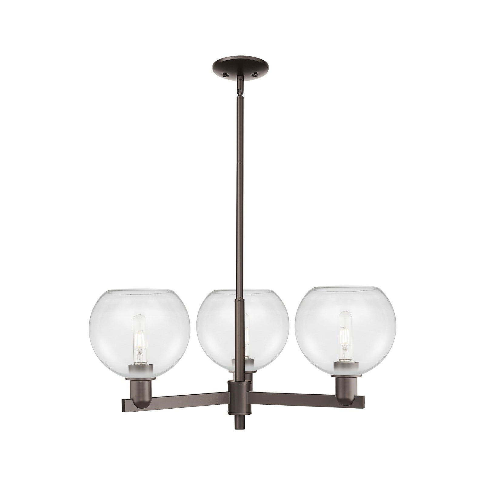 Innovations Athens 30in 3-Light Pendant | Industrial Oil Rubbed Bronze Steel and Clear Glass | Kitchen Island & Dining Room | Model 716-3CR-OB-G122-8