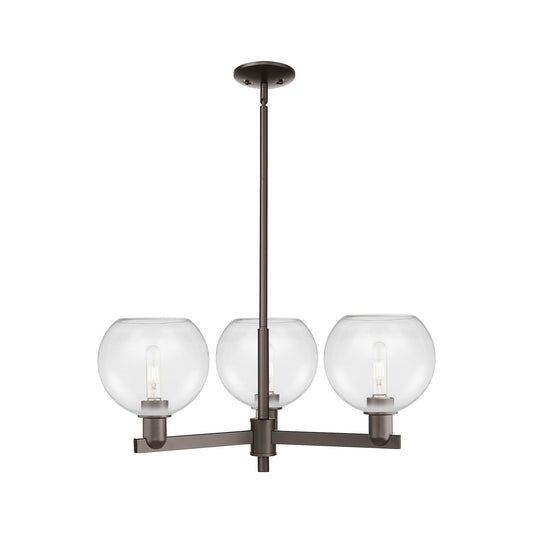 Innovations Athens 30in 3-Light Pendant | Industrial Oil Rubbed Bronze Steel and Clear Glass | Kitchen Island & Dining Room | Model 716-3CR-OB-G122-8