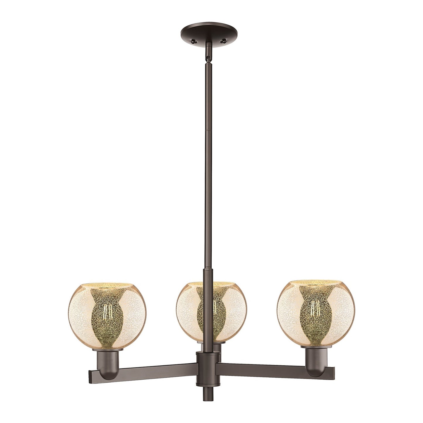 Innovations Athens 28in 3-Light Pendant | Industrial Oil Rubbed Bronze Steel and Mercury Glass | Kitchen Island & Dining Room | Model 716-3CR-OB-G128-6