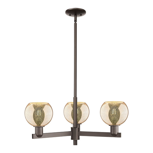 Innovations Athens 28in 3-Light Pendant | Industrial Oil Rubbed Bronze Steel and Mercury Glass | Kitchen Island & Dining Room | Model 716-3CR-OB-G128-6