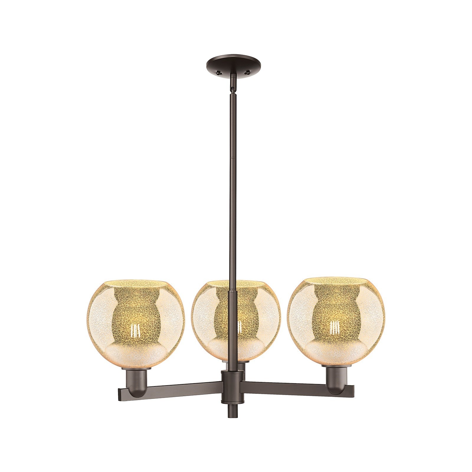 Innovations Athens 30in 3-Light Pendant | Industrial Oil Rubbed Bronze Steel and Mercury Glass | Kitchen Island & Dining Room | Model 716-3CR-OB-G128-8