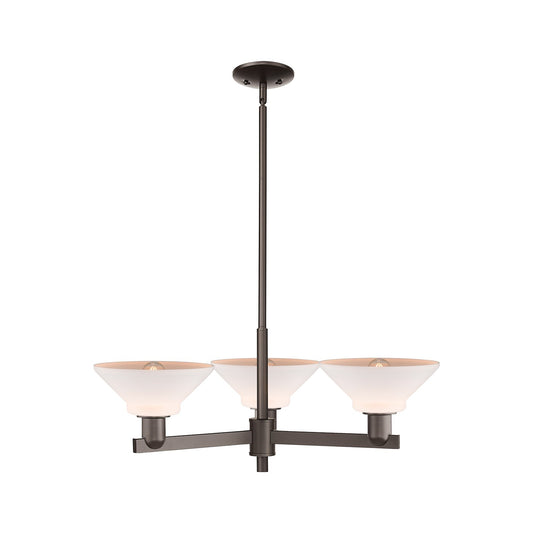 Innovations Orwell 30in 3-Light Pendant | Industrial Oil Rubbed Bronze Steel and Matte White Glass | Kitchen Island & Dining Room | Model 716-3CR-OB-G131