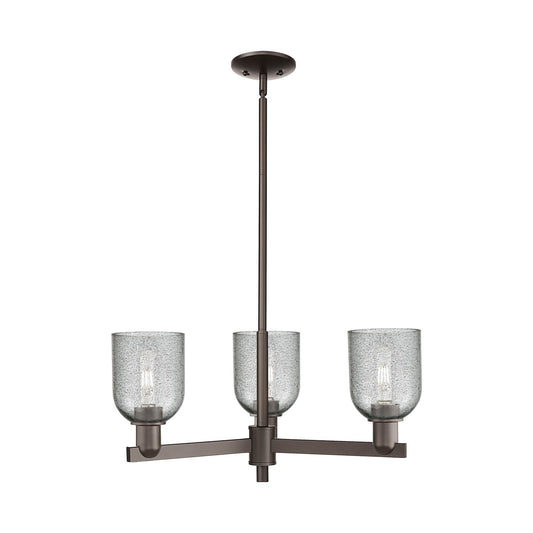 Innovations Caledonia 27in 3-Light Pendant | Industrial Oil Rubbed Bronze Steel and Charcoal Glass | Kitchen Island & Dining Room | Model 716-3CR-OB-G257