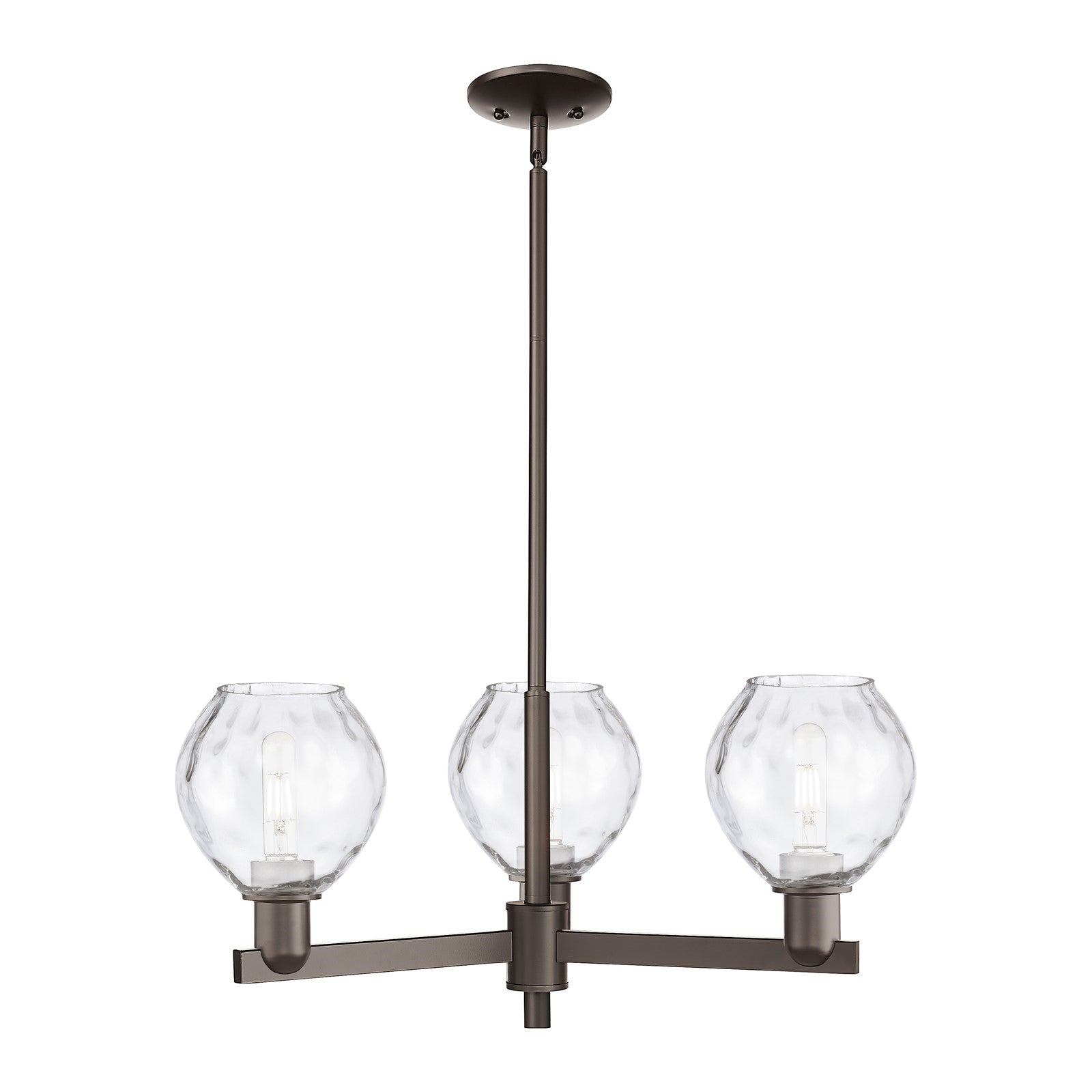 Innovations Waverly 28in 3-Light Pendant | Industrial Oil Rubbed Bronze Steel and Clear Glass | Kitchen Island & Dining Room | Model 716-3CR-OB-G362
