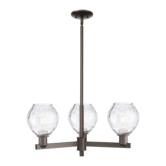 Innovations Waverly 28in 3-Light Pendant | Industrial Oil Rubbed Bronze Steel and Clear Glass | Kitchen Island & Dining Room | Model 716-3CR-OB-G362