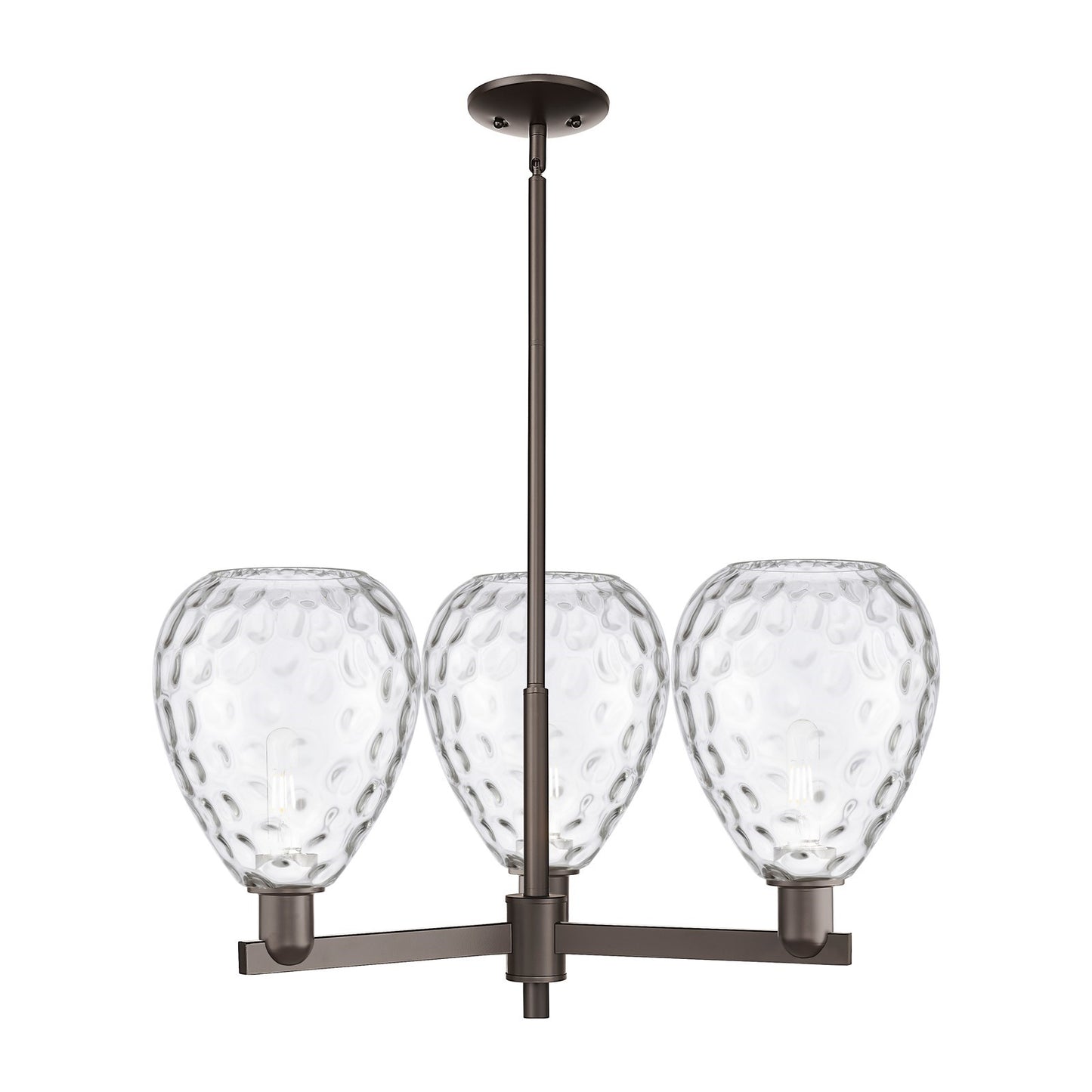 Innovations Waverly 30in 3-Light Pendant | Industrial Oil Rubbed Bronze Steel and Clear Glass | Kitchen Island & Dining Room | Model 716-3CR-OB-G372