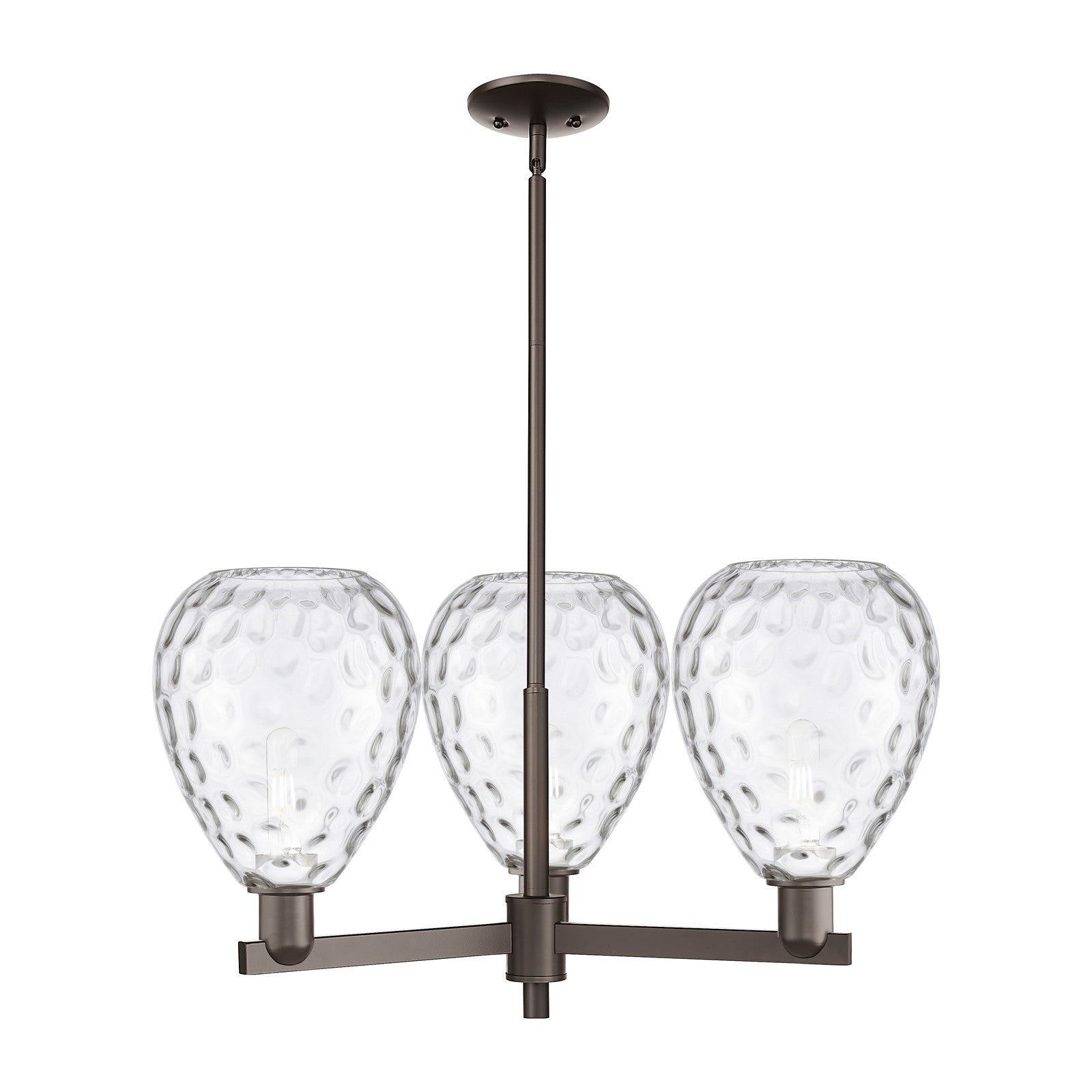 Innovations Waverly 30in 3-Light Pendant | Industrial Oil Rubbed Bronze Steel and Clear Glass | Kitchen Island & Dining Room | Model 716-3CR-OB-G372