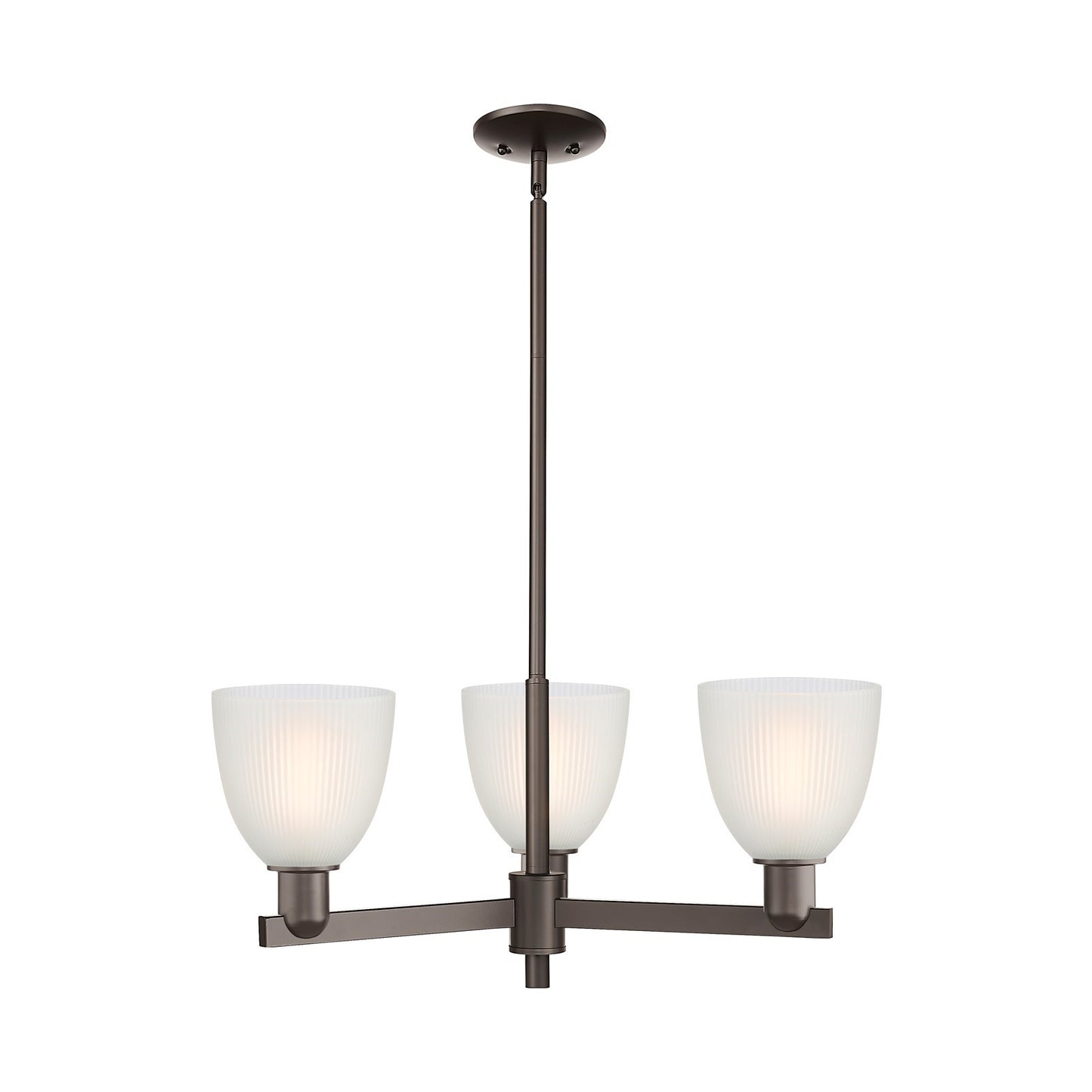 Innovations Castile 28in 3-Light Pendant | Industrial Oil Rubbed Bronze Steel and White Glass | Kitchen Island & Dining Room | Model 716-3CR-OB-G381
