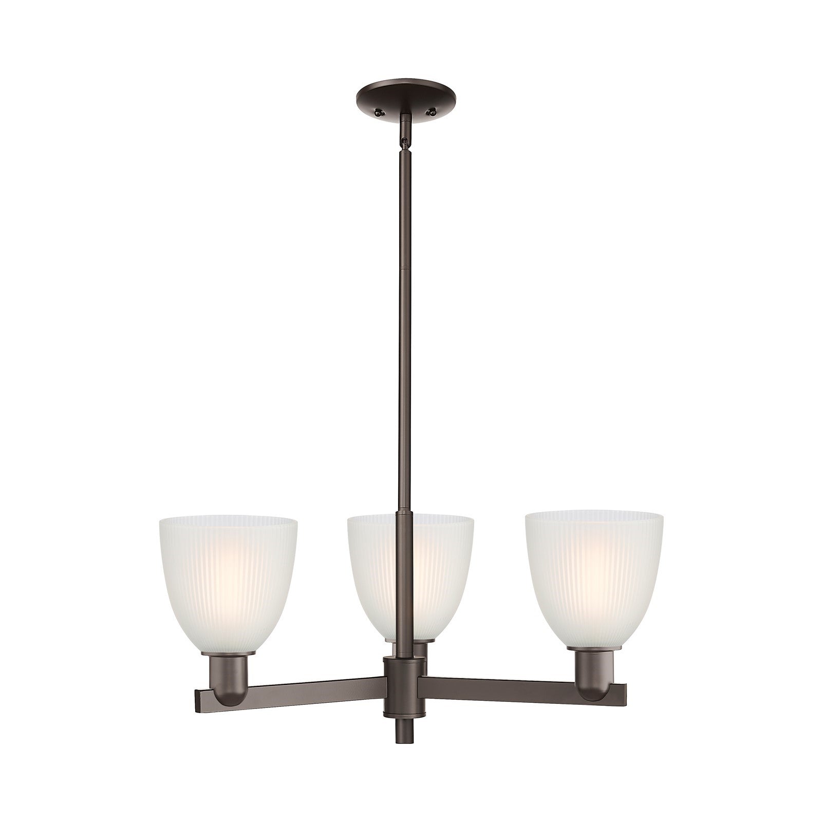 Innovations Castile 28in 3-Light Pendant | Industrial Oil Rubbed Bronze Steel and White Glass | Kitchen Island & Dining Room | Model 716-3CR-OB-G381