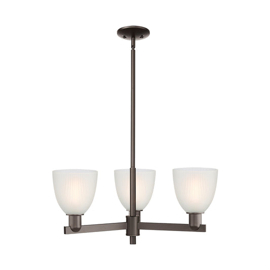Innovations Castile 28in 3-Light Pendant | Industrial Oil Rubbed Bronze Steel and White Glass | Kitchen Island & Dining Room | Model 716-3CR-OB-G381