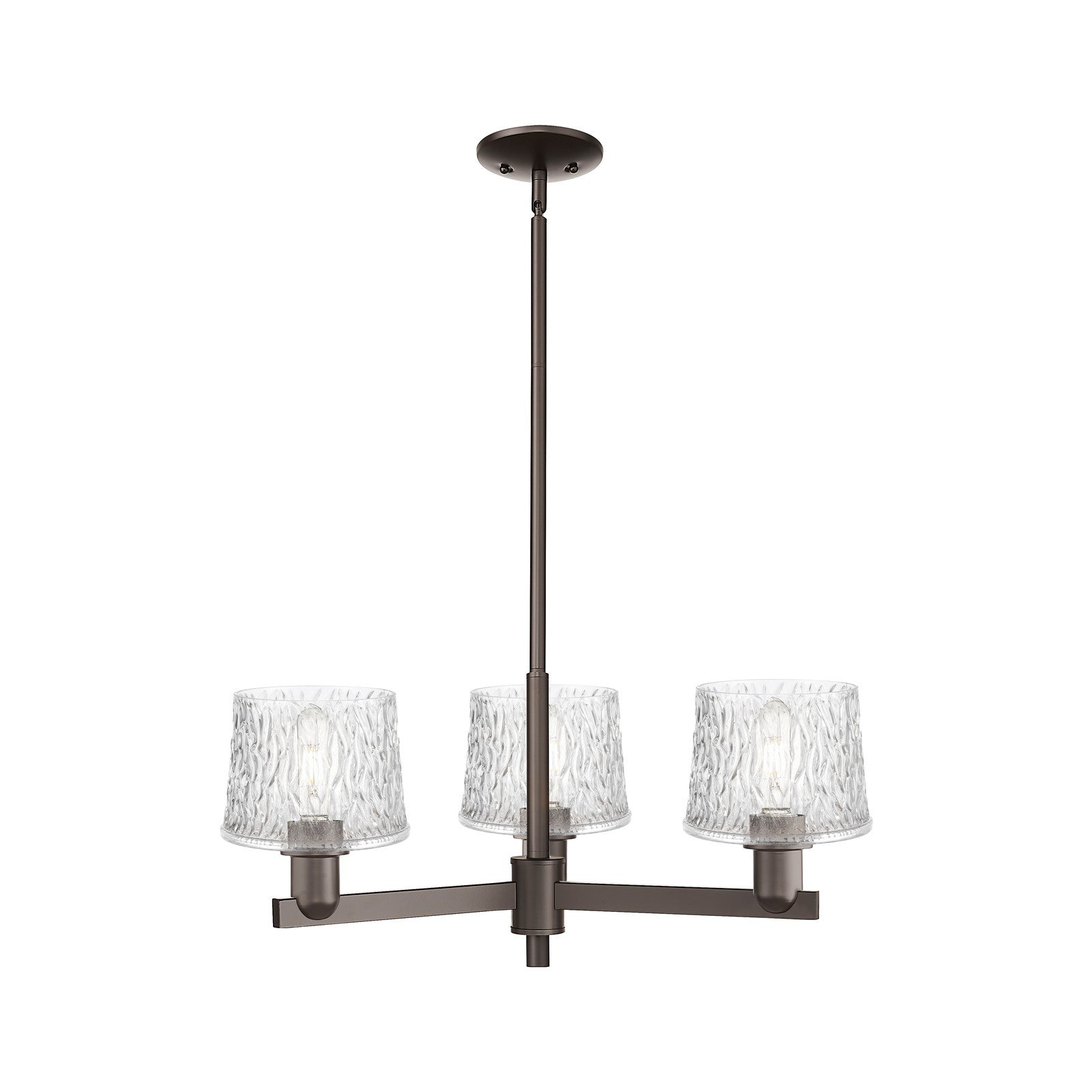 Innovations Niagara 28in 3-Light Pendant | Industrial Oil Rubbed Bronze Steel and Clear Glass | Kitchen Island & Dining Room | Model 716-3CR-OB-G402