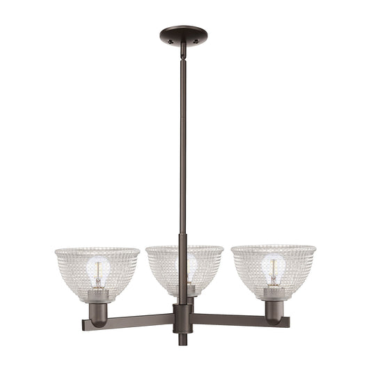 Innovations Arietta 30in 3-Light Pendant | Industrial Oil Rubbed Bronze Steel and Clear Glass | Kitchen Island & Dining Room | Model 716-3CR-OB-G422