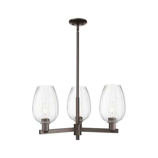 Innovations Preston 3Lt 18" Flute Stem Chandelier, OB/CL - 716-3CR-OB-G457-6CL