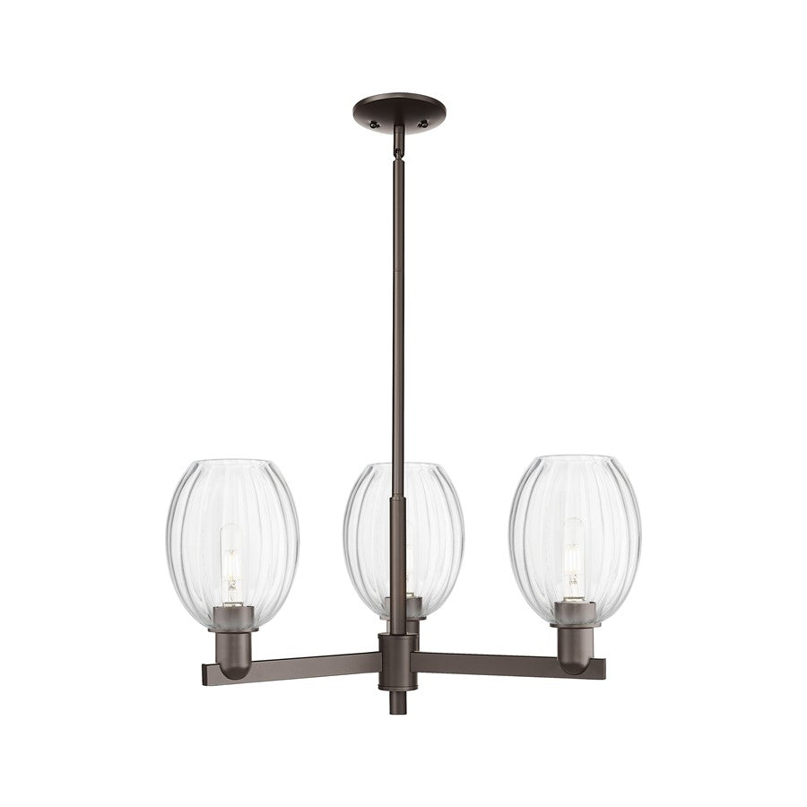 Innovations Preston 3Lt 18" Bell Stem Chandelier, OB/Clear - 716-3CR-OB-G459-6CL